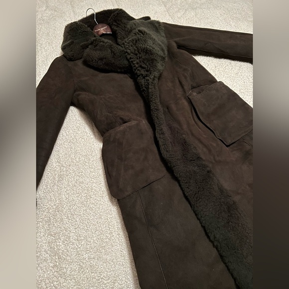 Ralph Lauren Purple Label Wilmer Reversible Shearling Coat - Picture 10 of 11